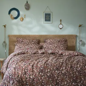 L'EFFET PAPILLON Housse de Couette 260 x 240 cm CAPUCINE Camel pas cher