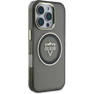 Étui Guess IML Metal Mountain Logo MagSafe pour iPhone 16 Pro Max noir... pas cher