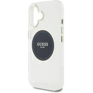 Coque Guess IML Metal Colored Circle MagSafe pour iPhone 16 - Black pas cher