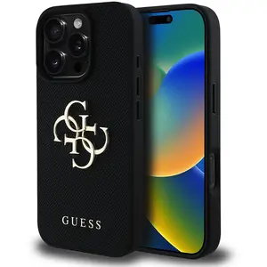 Guess Coque De Téléphone Pu Grained 4g Metal Logo Iphone 16 ProVendu parpixmania