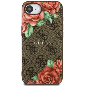 Coque Guess Hardcase 4G Flower Print MagSafe pour iPhone 16e - Brown pas cher