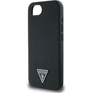 Etui Guess Grainé Triangle Magsafe Do Iphone 16E Czarny pas cher