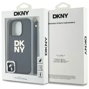 Étui DKNY pour iPhone 16 Pro 6.3 noir étui rigide Wrist Strap Stock Logo - Neuf pas cher