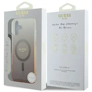 Guess Coque pour iPhone 16 Plus - IML Glitter Glitter Gradient MagSafe (GUHMP16MHGRCELW) - Marron pas cher