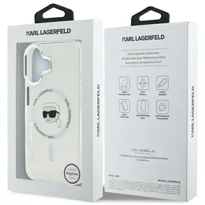 Coque pour iPhone 16 - IML MagSafe (KLHMP16SHLSKIH) - Tête de Karl blancheVendu parpixmania