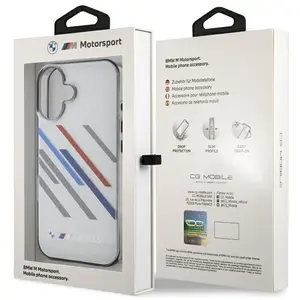 Comparateur de prix : Étui BMW pour iPhone 16 6.1 gris étui rigide Motosport IML Random Stripes - Neuf