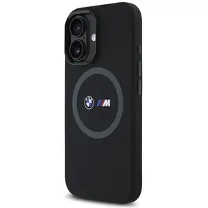 Étui BMW pour iPhone 16 6.1 noir étui rigide M Silicone Printed Ring MagSafe - Neuf