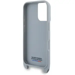 Étui BMW pour iPhone 16 6.1 gris étui rigide M Edition Carbon Stripe & Strap - Neuf pas cher