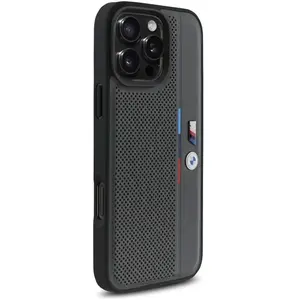 Coque rigide - BMW - iPhone 16 Pro - Cuir écologique - Tricolore - Anthracite pas cher