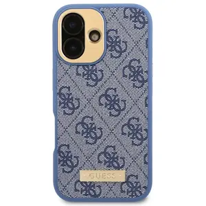 Comparateur de prix : Guess Coque pour iPhone 16 Plus - Hardcase 4G Logo Plate MagSafe (GUHMP16MU4GPRB) - Bleu