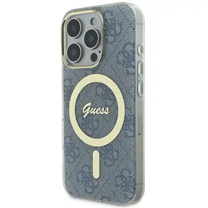 Guess Coque pour iPhone 16 Pro Max - IML 4G MagSafe (GUHMP16XH4STB) - Bleu pas cher