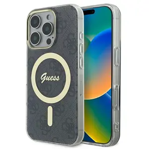 Guess Coque pour iPhone 16 Pro - IML 4G MagSafe (GUHMP16LH4STK) - Noir pas cher