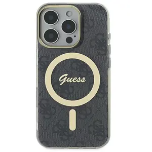 Guess Coque pour iPhone 16 Pro Max - IML 4G MagSafe (GUHMP16XH4STK) - Noir pas cher