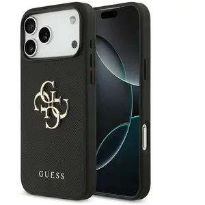 Comparateur de prix : Guess Coque Big 4G Logo Grained Apple iPhone 17 Pro Max - Noir