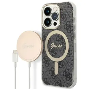 Comparateur de prix : GUESS Bündeln GUBPP14LH4EACSK Coque et Chargeur pour iPhone 14 Pro 6,1" Noir