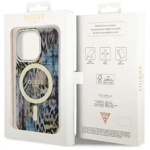 Guess Coque De Téléphone Guhmp14lhleopwb Iphone 14 Pro 6.1 Niebieski Leopard pas cher