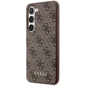 Comparateur de prix : GUESS Étui GUHCS23SG4GFBR pour Samsung S23 S911 Marron 4G Métal Or Logo