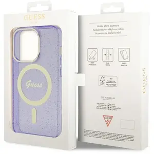 Guess Glitter Gold MagSafe - Coque pour iPhone 14 Pro (Violet) - 36663... pas cher