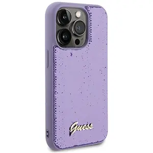 Comparateur de prix : GUESS Coque pour iPhone 15 Pro Max avec Paillettes et Logo en Métal Violet