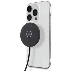 Karl Lagerfeld Chargeur inductif - Mercedes - Big Silver Logo - 15W - Noir - MagSafe pas cher