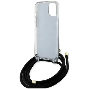 Comparateur de prix : Guess Coque Arrière pour iPhone 15 avec Bandoulière Imprimée IML 4G Noir