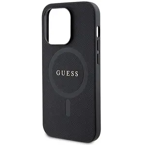 Comparateur de prix : Guess Coque pour iPhone 15 Pro Max MagSafe Effet Saffiano Anti-rayures Noir