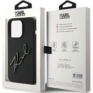 Coque pour iPhone 15 Pro - Silicone (KLHCP15LSKSKSBMCK) - Karl Script pas cher