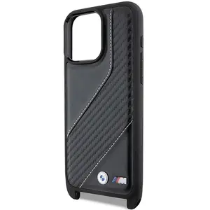 Bmw Coque De Téléphone Bmhcp15l23pscck Iphone 15 Pro 6.1 M Edition Carbon Stripe&strap pas cher