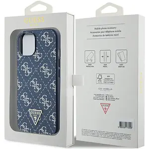 Guess 4G Triangle Metal Logo - Coque pour iPhone 15 Plus (bleu) pas cher