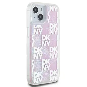 Comparateur de prix : Dkny Coque pour iPhone 15 avec Motif à Carreaux de Paillettes Liquides Rose