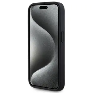 Karl Lagerfeld Coque iPhone 15 Pro - Cuir MagSafe (KLHMP15LPKHPORPK) - Logo Monogramme en Métal pas cher