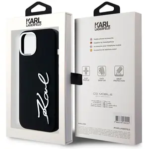 Étui Karl Lagerfeld Silicone Metal Script Logo do iPhone 15 noir - Neu... pas cher