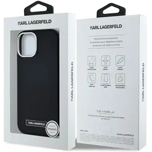 Comparateur de prix : Étui Karl Lagerfeld FW Metal Plate MagSafe pour iPhone 15 noir - Neuf
