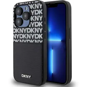 DKNY Coque Arrière pour iPhone 14 Pro avec une Pochette pour Cartes Noir
