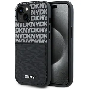 DKNY Coque Arrière pour iPhone 15 avec une Pochette pour Cartes Noir pas cher