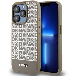 Comparateur de prix : DKNY Coque de Protection pour iPhone 13 Pro Max à Bande Inférieure MagSafe Marron