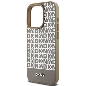 Comparateur de prix : Dkny Coque de Protection pour iPhone 15 Pro à Bande Inférieure MagSafe Marron