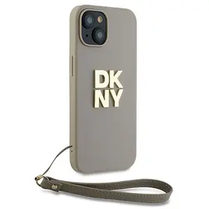Étui DKNY pour iPhone 15 6.1 beige étui rigide Wrist Strap Stock Logo - Neuf pas cher