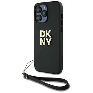 Comparateur de prix : DKNY Coque pour iPhone 14 Pro avec Logo Métallisé et Sangle de Poignet Noir