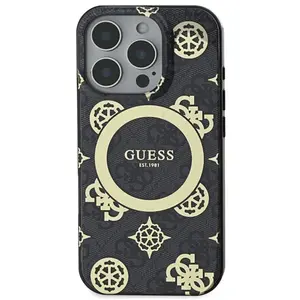 Comparateur de prix : Guess Coque Arrière pour iPhone 16 Pro à Motif Pivoine 4G MagSafe Blanc