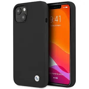Comparateur de prix : BMW BMHCP13SSILBK Coque de Protection en Silicone pour iPhone 13 Mini 5,4" Noir