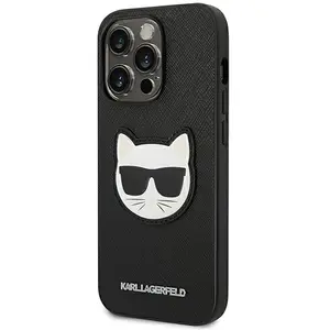 KARL LAGERFELD Coque pour iPhone 14 Pro - Saffiano (KLHCP14LSAPCHCHK) - Tête de Choupette pas cher