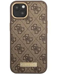 Comparateur de prix : Guess Coque Magsafe pour Apple iPhone 14 Plus PU 4G Metal Plate Marron