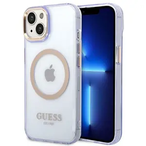 Comparateur de prix : Guess Coque arrière violette compatible Magsafe en TPU pour iPhone 14