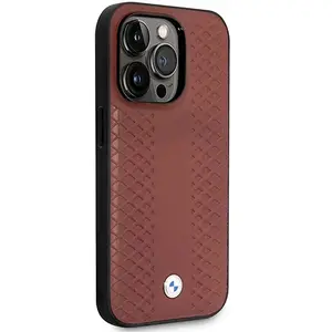 Bmw Coque De Téléphone Bmhcp14x22rfgr Iphone 14 Pro Max 6.7 Leather Diamond Pattern pas cher