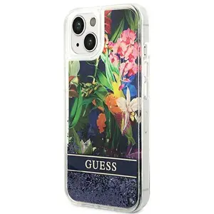 Etui Guess do iPhone 14 6,1 niebieski/blue hardcase Flower Liquid Glitter - Neuf pas cher