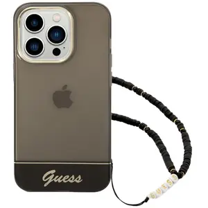 Comparateur de prix : Guess Coque pour Apple iPhone 14 Pro Max Colors avec lanière perlée Noir