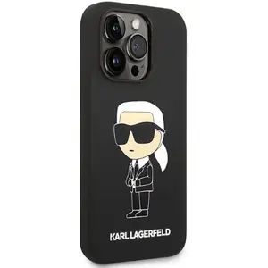 Comparateur de prix : Karl Lagerfeld Silicone NFT Ikonik MagSafe - Coque pour iPhone 14 Pro (Noir)
