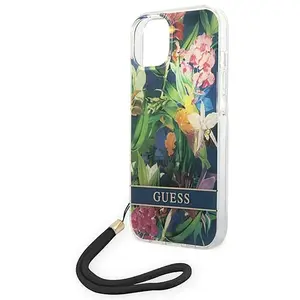 Comparateur de prix : Guess Coque De Téléphone Guohcp14shflsb Iphone 14.15.13 6.1 Niebieski Flower Strap