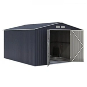 Abri De Jardin En Métal 8,84 M² - 277 X 319 X 202 Cm - Kit D'ancrage I...